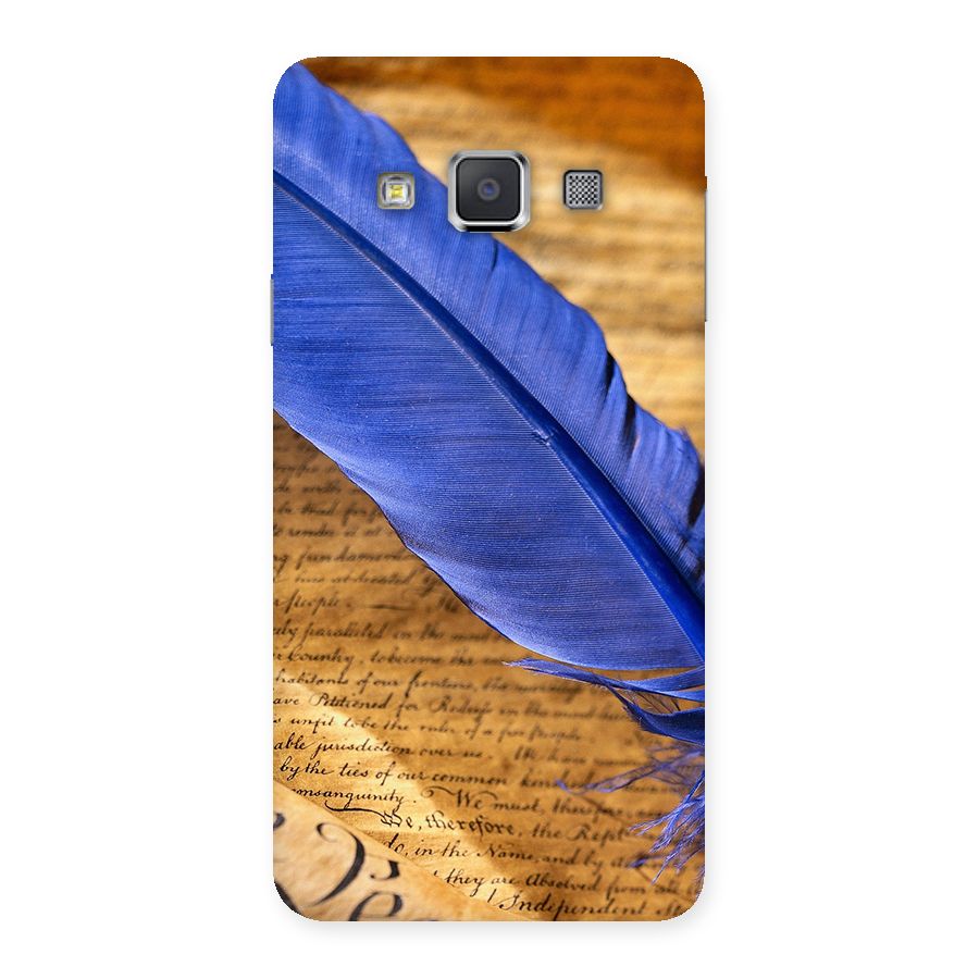 Beautiful Blue Feather Back Case for Galaxy A3