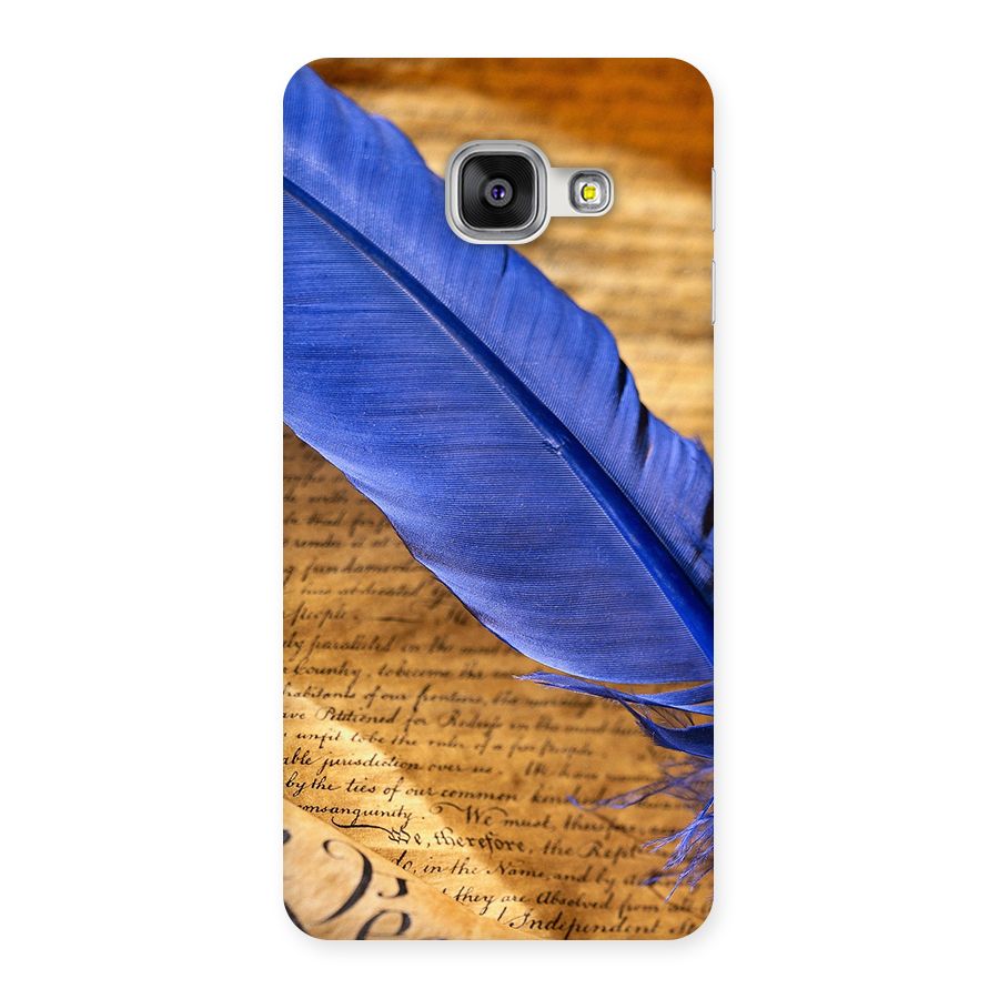 Beautiful Blue Feather Back Case for Galaxy A3 2016