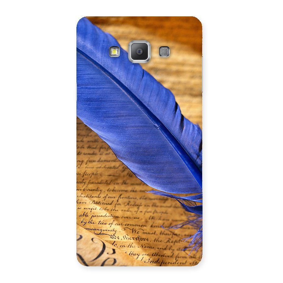 Beautiful Blue Feather Back Case for Galaxy A7