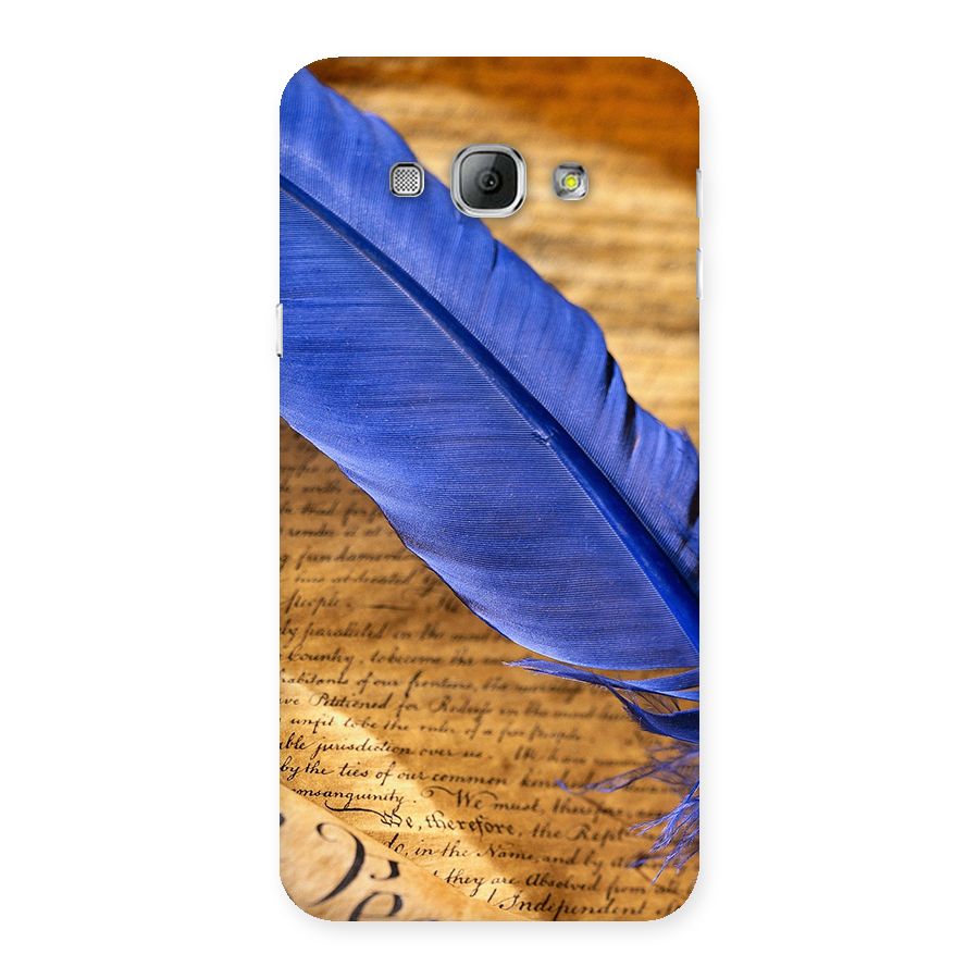 Beautiful Blue Feather Back Case for Galaxy A8