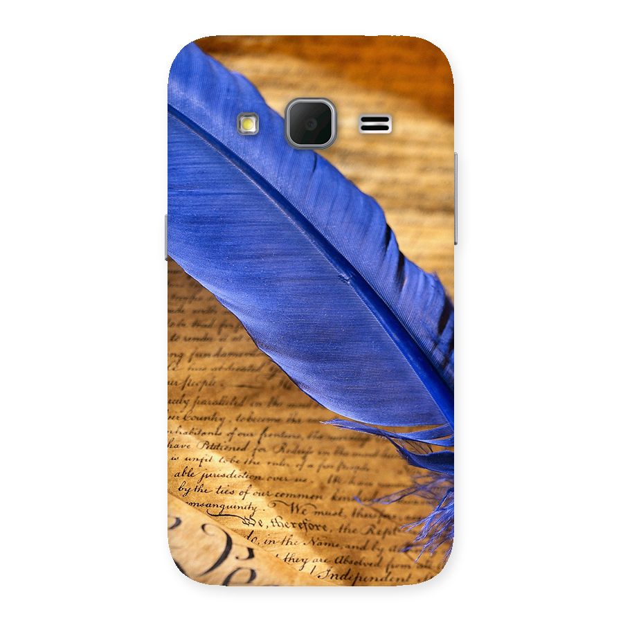 Beautiful Blue Feather Back Case for Galaxy Core Prime