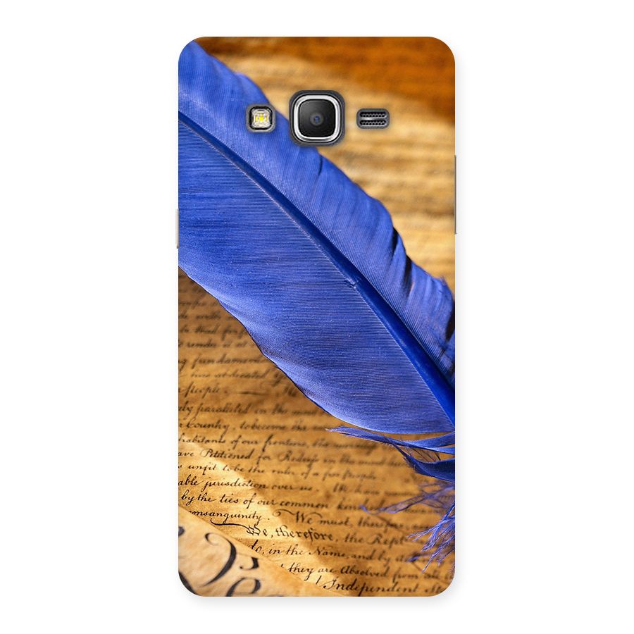 Beautiful Blue Feather Back Case for Galaxy Grand Prime