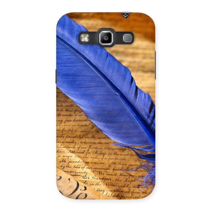 Beautiful Blue Feather Back Case for Galaxy Grand Quattro