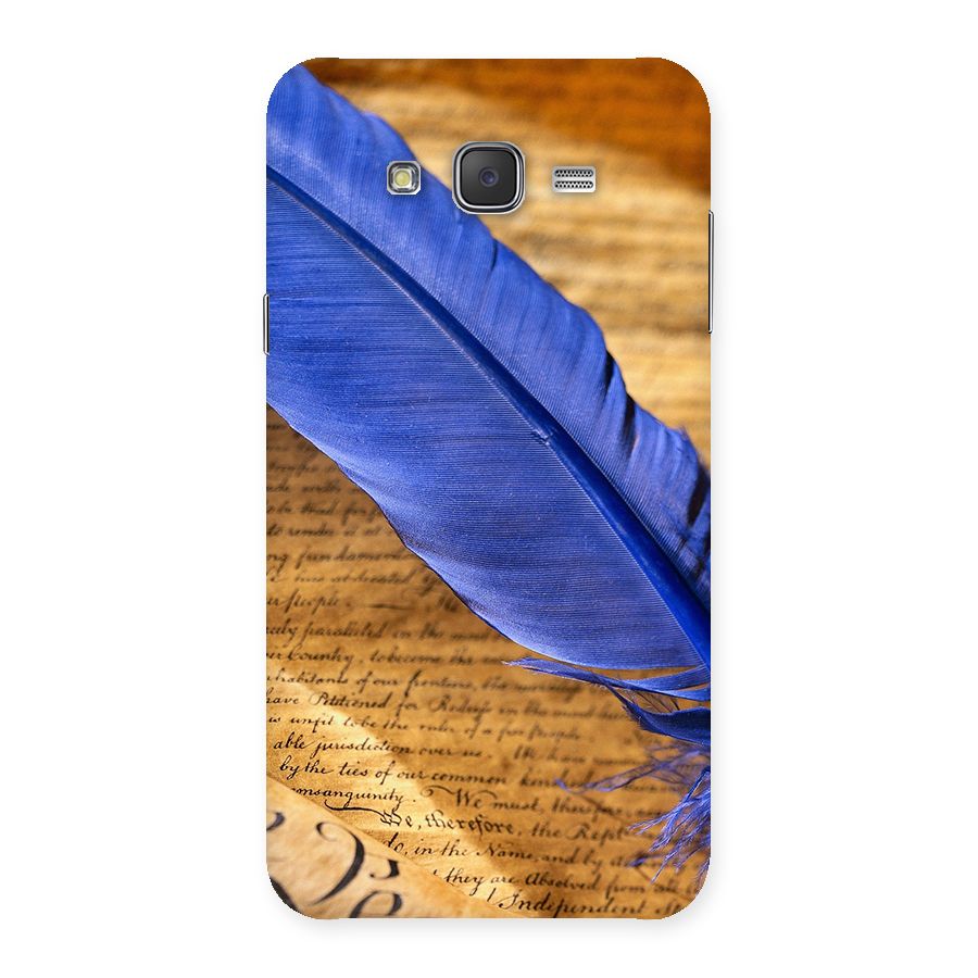 Beautiful Blue Feather Back Case for Galaxy J7