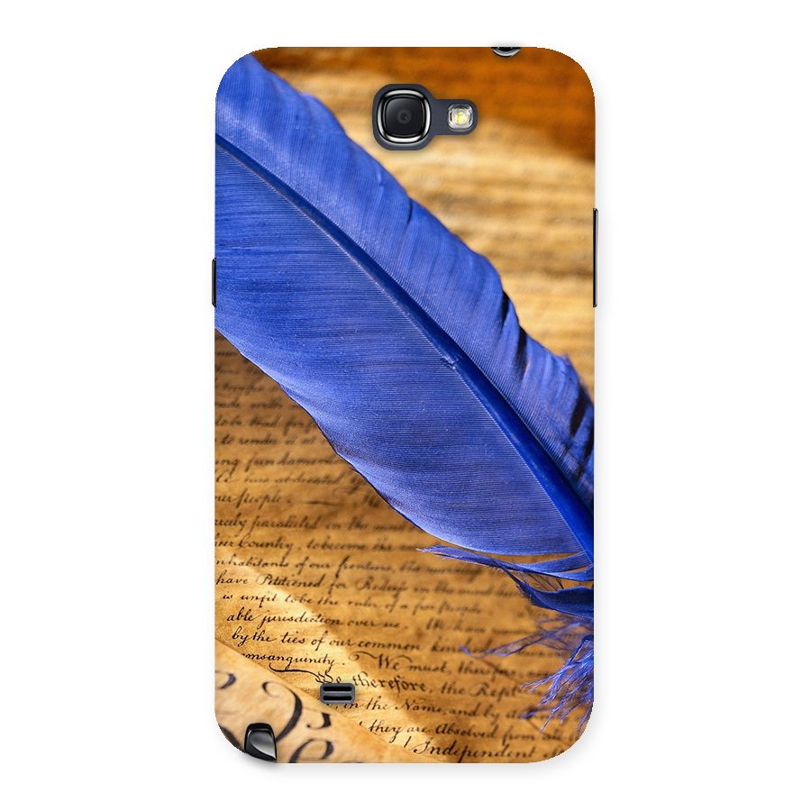 Beautiful Blue Feather Back Case for Galaxy Note 2