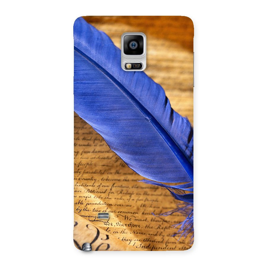 Beautiful Blue Feather Back Case for Galaxy Note 4