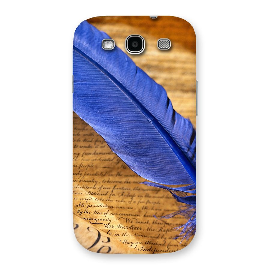 Beautiful Blue Feather Back Case for Galaxy S3