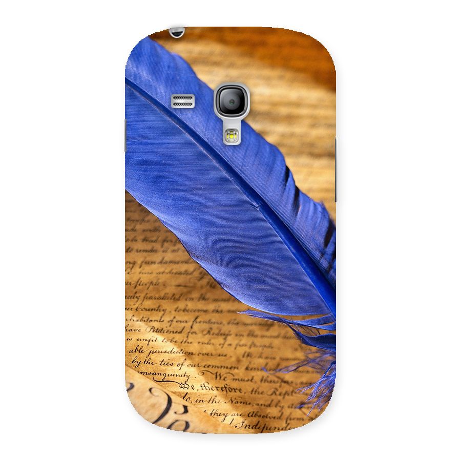 Beautiful Blue Feather Back Case for Galaxy S3 Mini