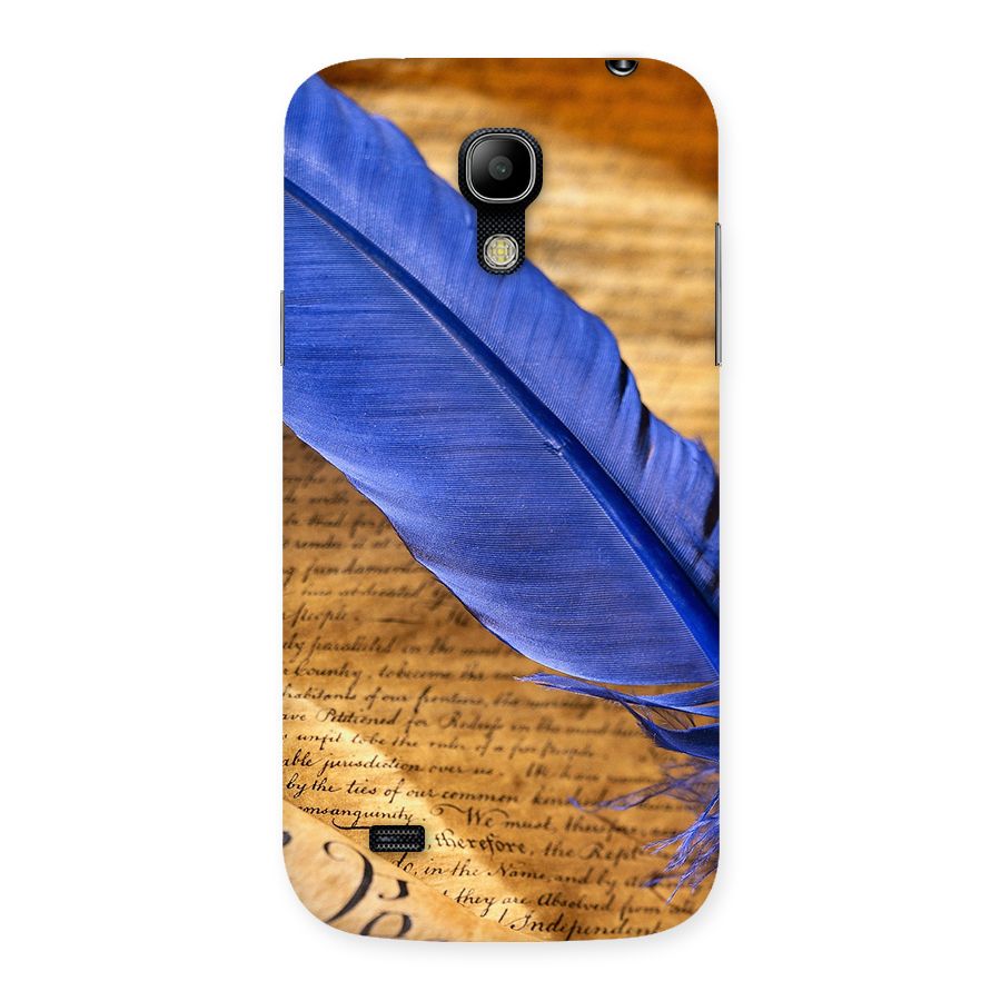 Beautiful Blue Feather Back Case for Galaxy S4 Mini