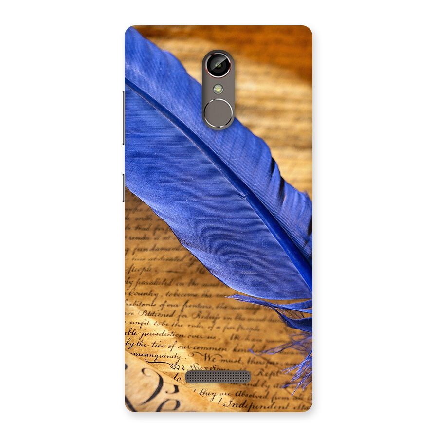 Beautiful Blue Feather Back Case for Gionee S6s