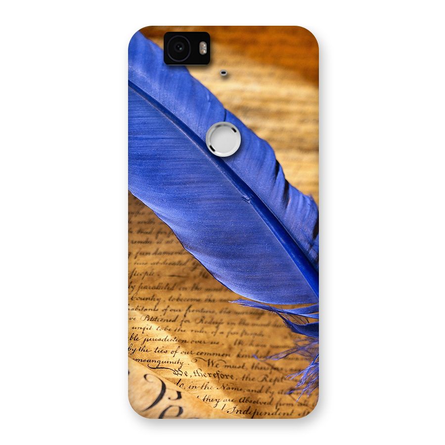 Beautiful Blue Feather Back Case for Google Nexus-6P