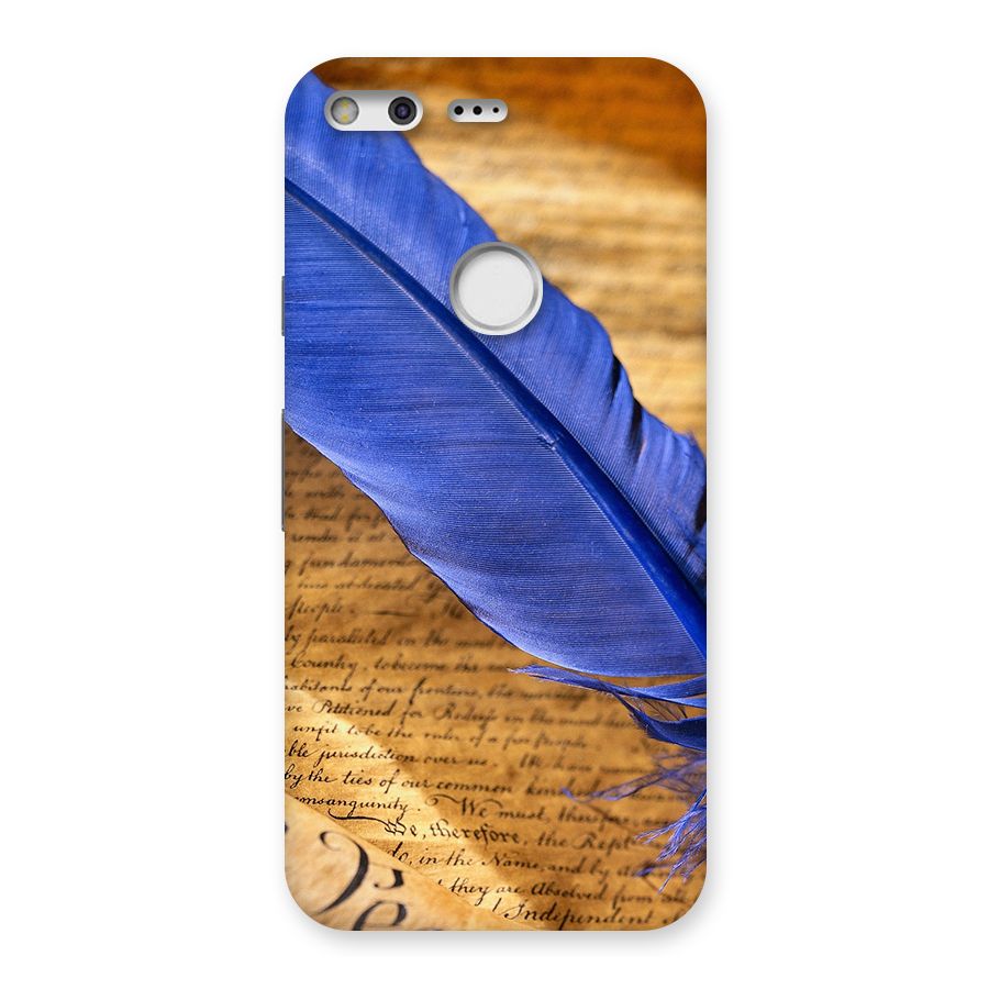 Beautiful Blue Feather Back Case for Google Pixel
