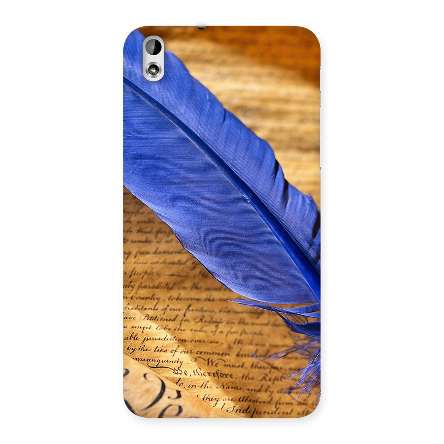 Beautiful Blue Feather Back Case for HTC Desire 816g