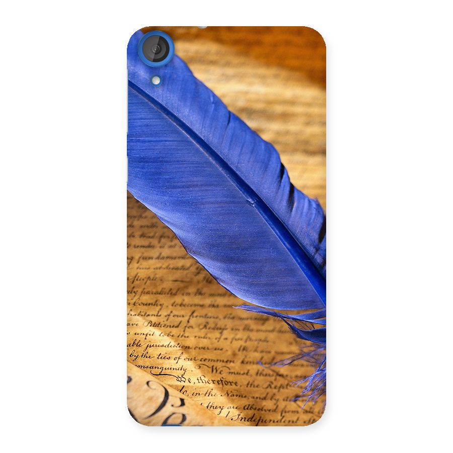Beautiful Blue Feather Back Case for HTC Desire 820