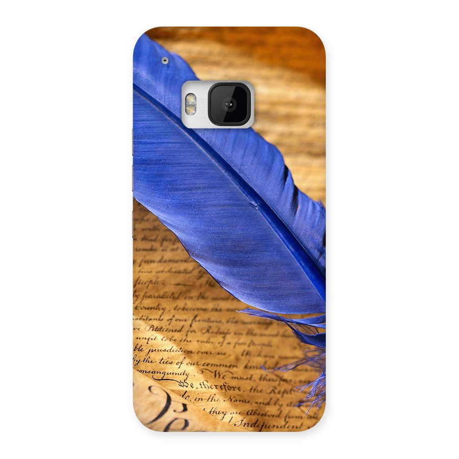 Beautiful Blue Feather Back Case for HTC One M9