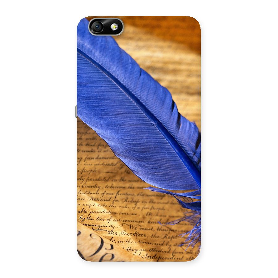 Beautiful Blue Feather Back Case for Honor 4X