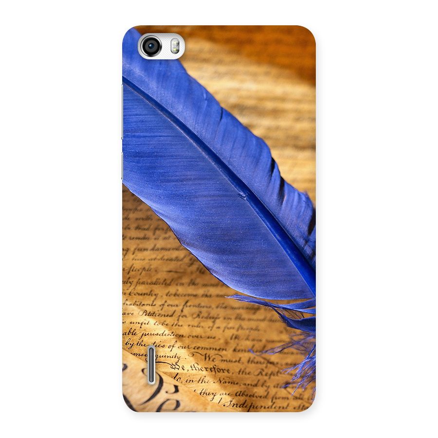 Beautiful Blue Feather Back Case for Honor 6