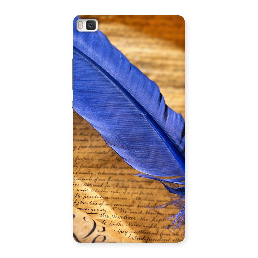 Beautiful Blue Feather Back Case for Huawei P8