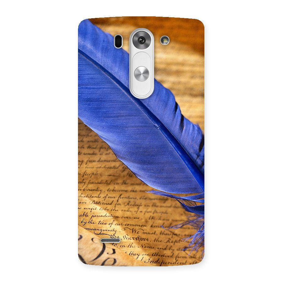 Beautiful Blue Feather Back Case for LG G3 Beat