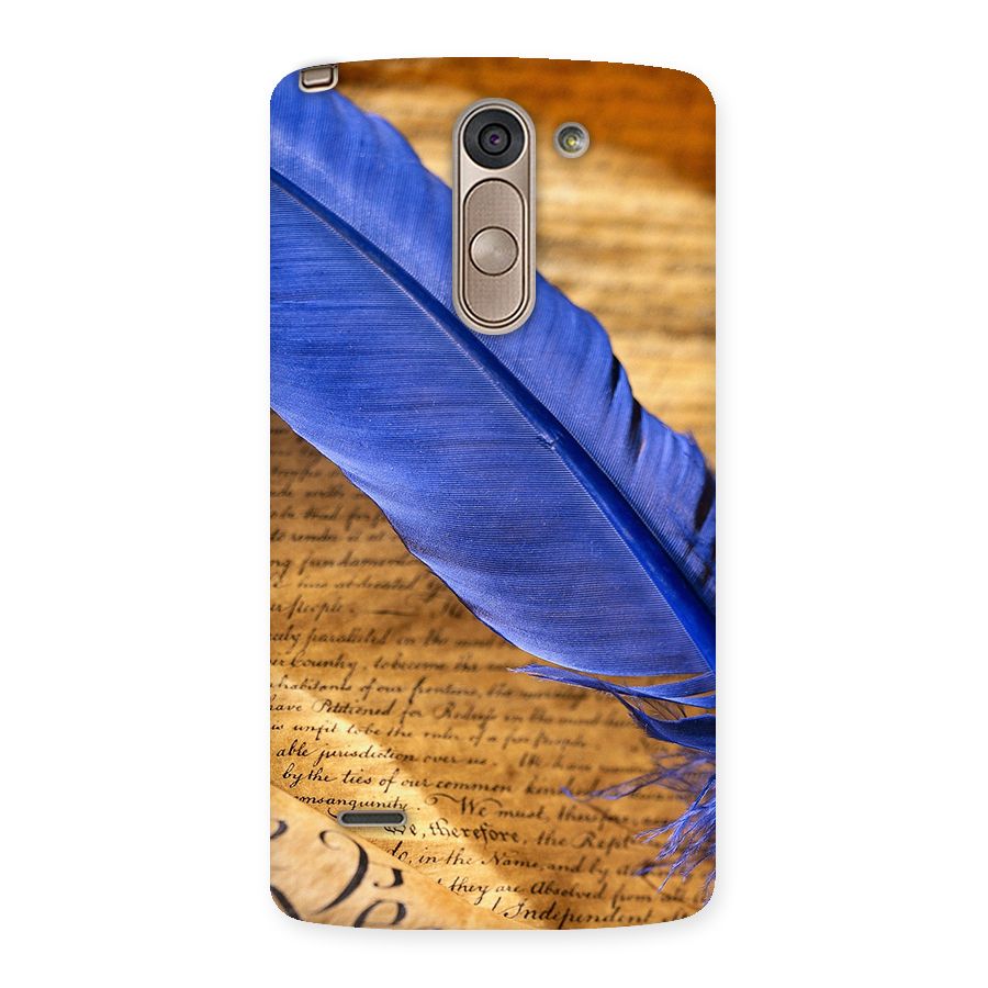 Beautiful Blue Feather Back Case for LG G3 Stylus