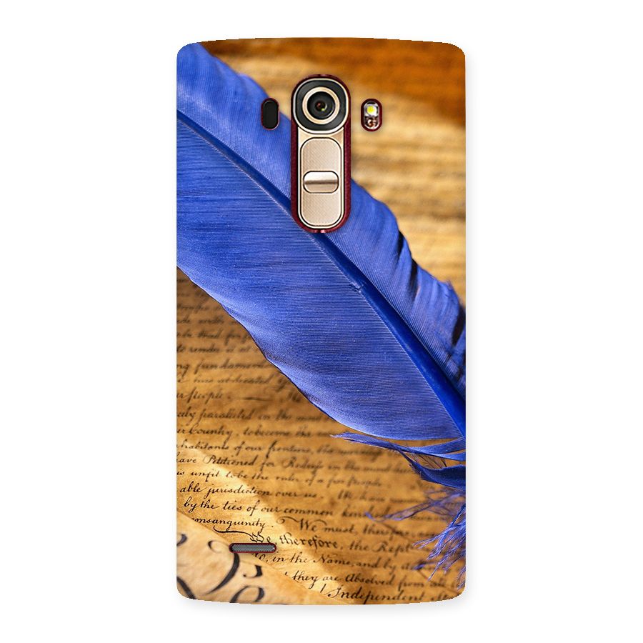 Beautiful Blue Feather Back Case for LG G4