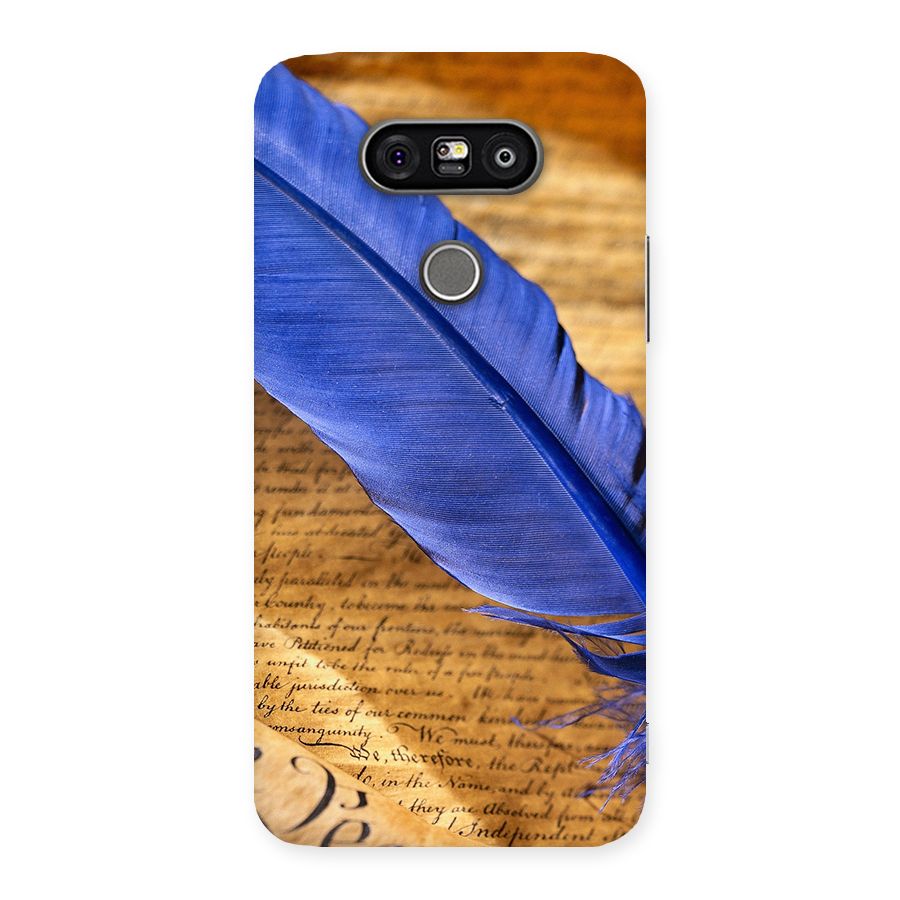Beautiful Blue Feather Back Case for LG G5