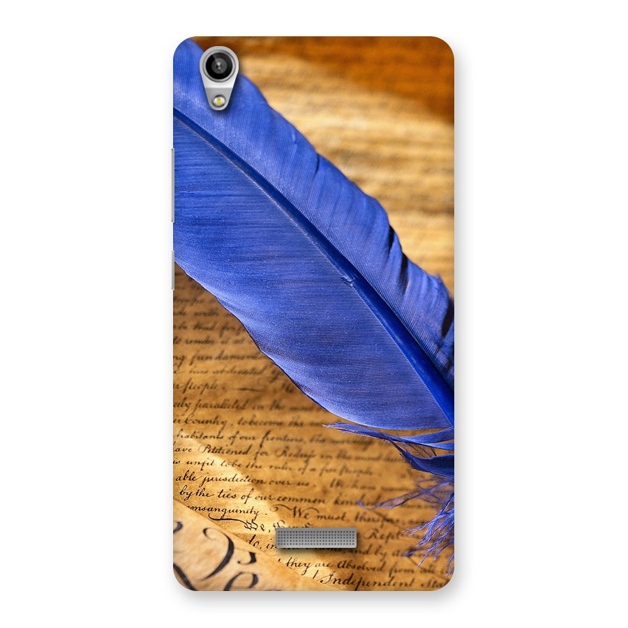 Beautiful Blue Feather Back Case for Lava-Pixel-V1
