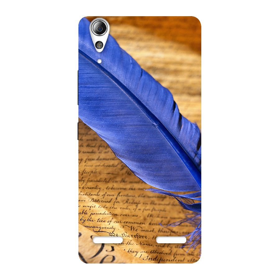 Beautiful Blue Feather Back Case for Lenovo A6000