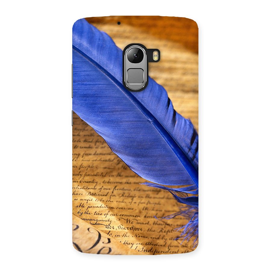 Beautiful Blue Feather Back Case for Lenovo K4 Note