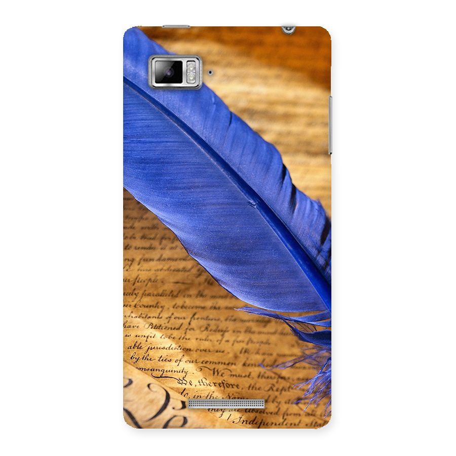 Beautiful Blue Feather Back Case for Lenovo Vibe Z K910