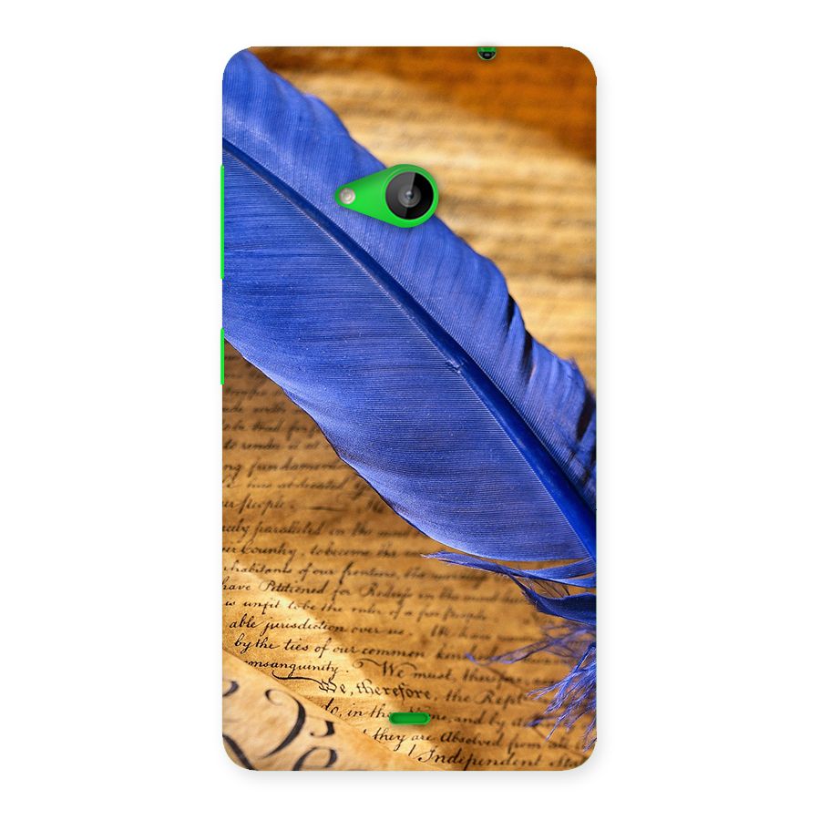 Beautiful Blue Feather Back Case for Lumia 535