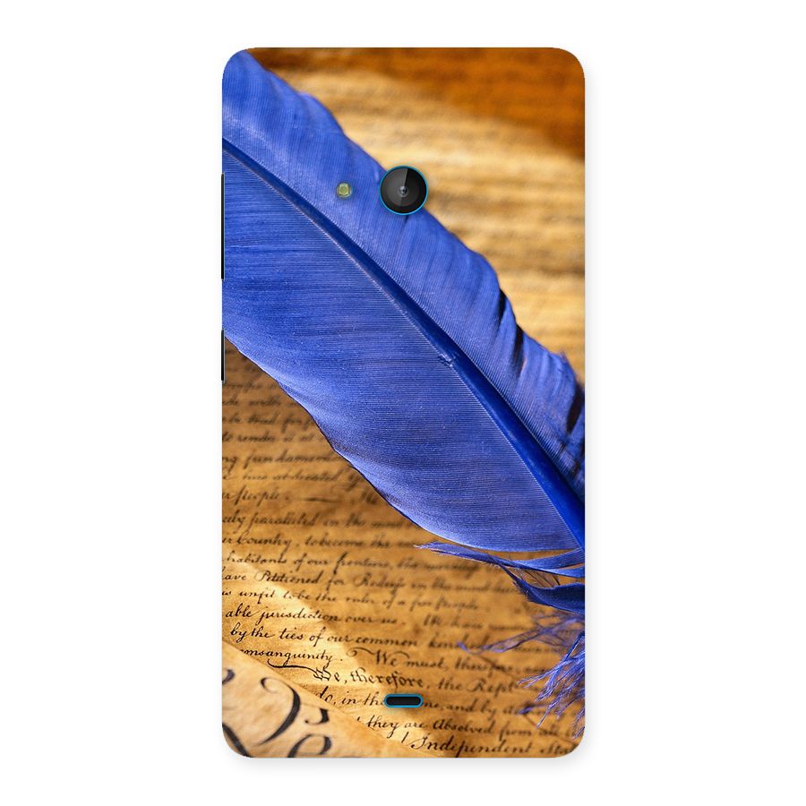 Beautiful Blue Feather Back Case for Lumia 540
