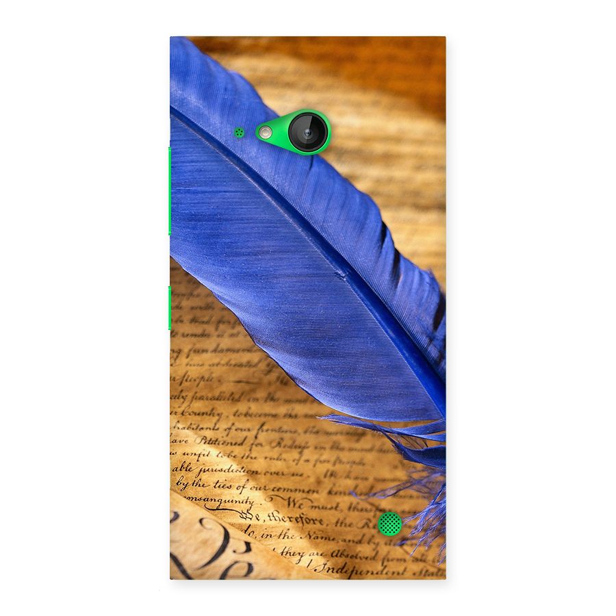 Beautiful Blue Feather Back Case for Lumia 730