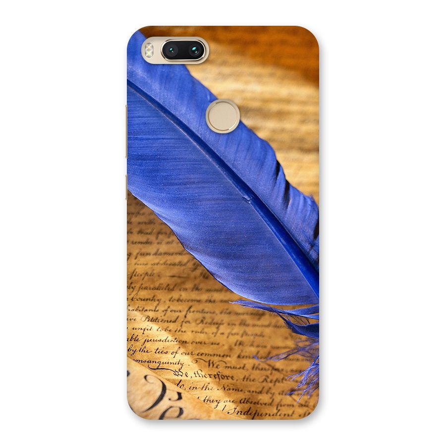 Beautiful Blue Feather Back Case for Mi A1