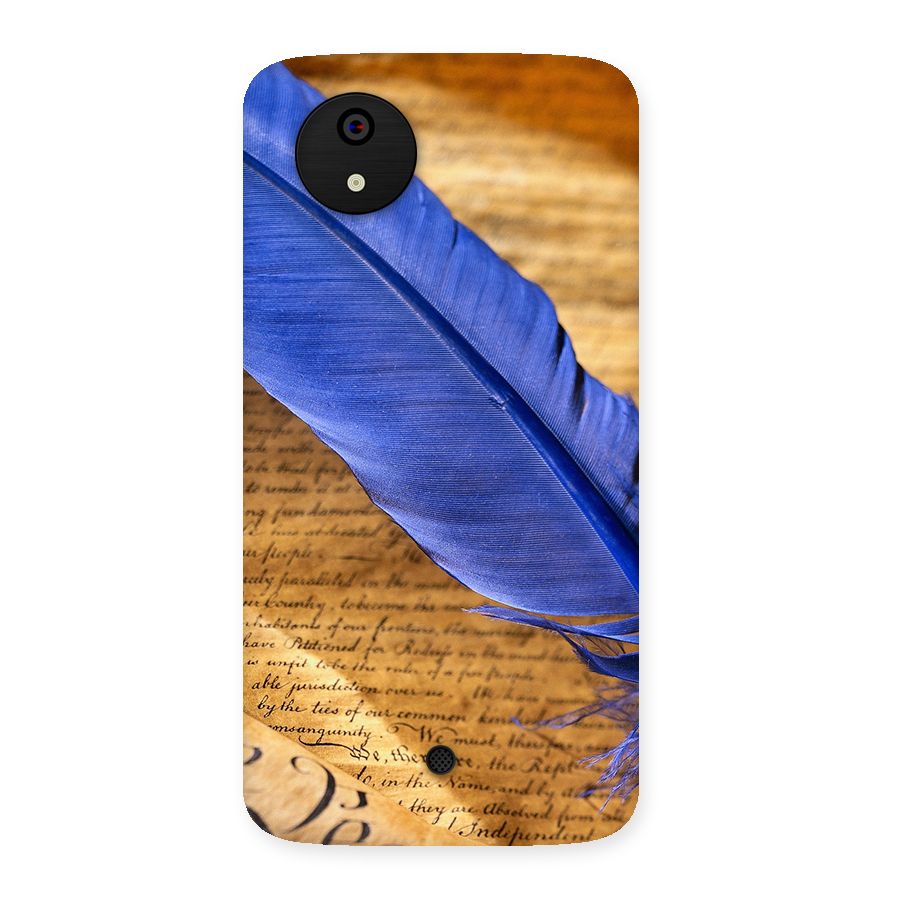 Beautiful Blue Feather Back Case for Micromax Canvas A1