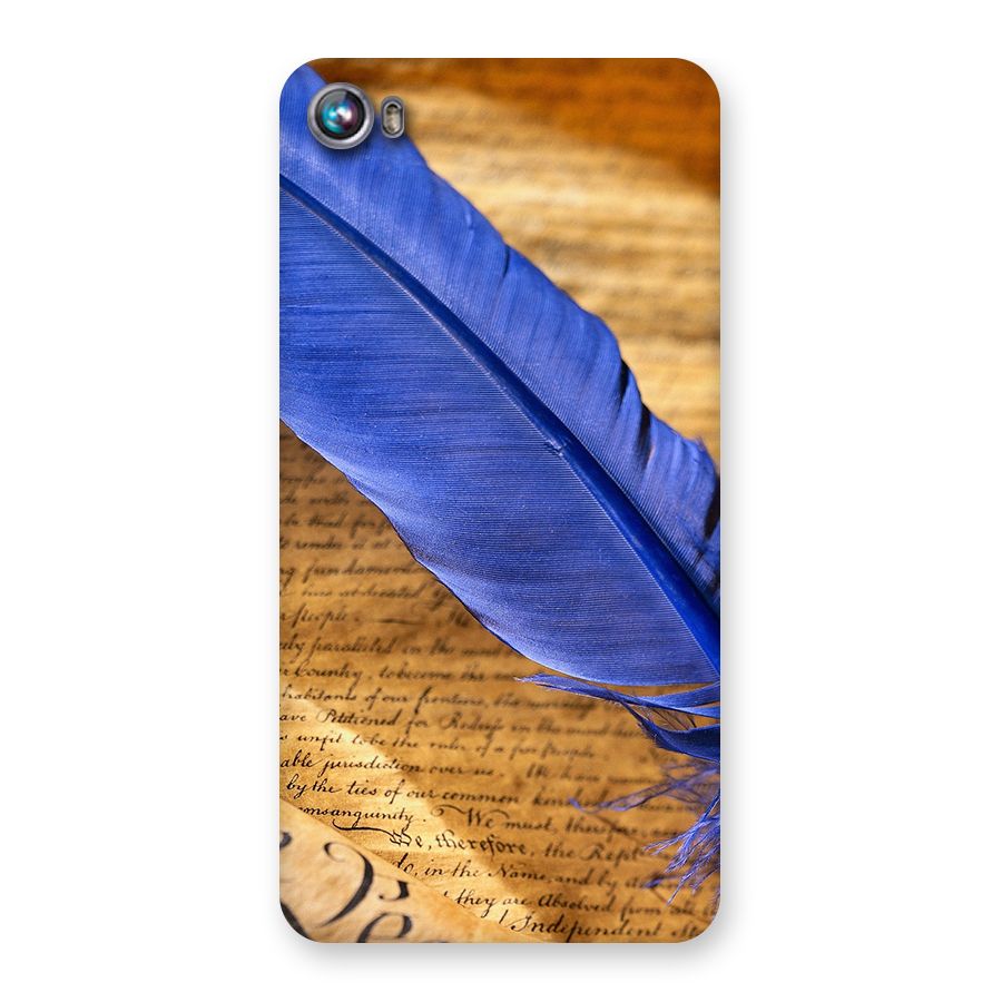Beautiful Blue Feather Back Case for Micromax Canvas Fire 4 A107