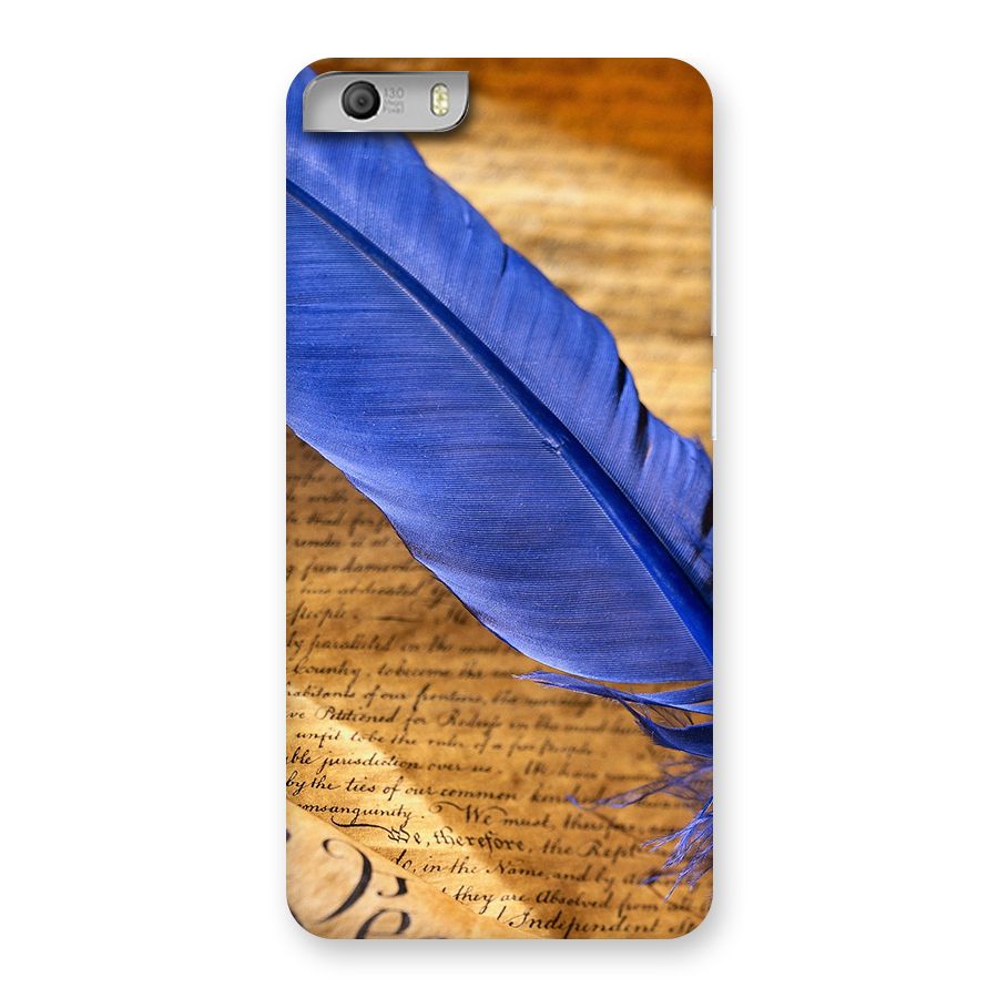 Beautiful Blue Feather Back Case for Micromax Canvas Knight 2