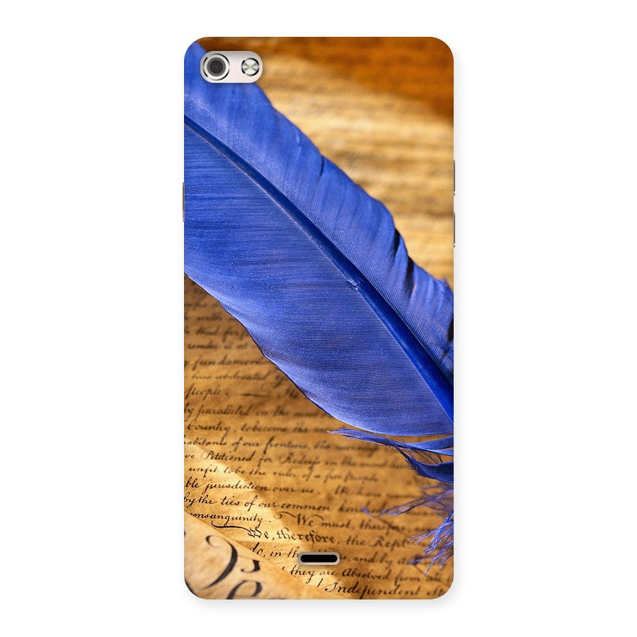 Beautiful Blue Feather Back Case for Micromax Canvas Silver 5