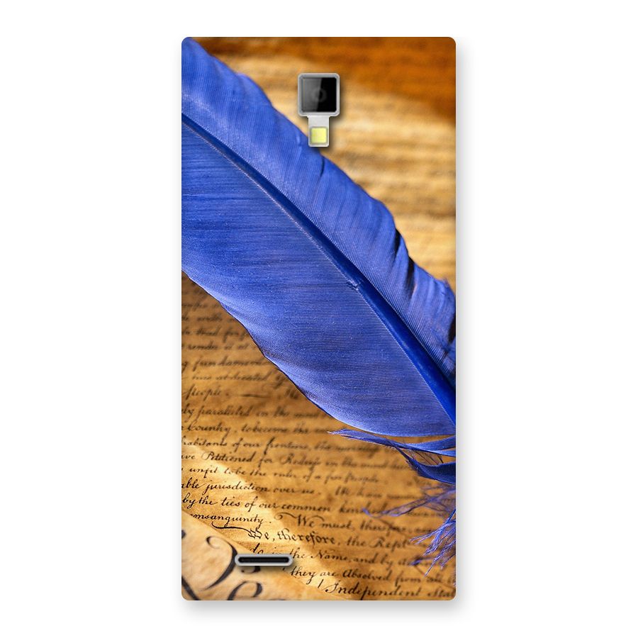 Beautiful Blue Feather Back Case for Micromax Canvas Xpress A99