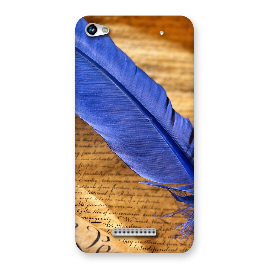 Beautiful Blue Feather Back Case for Micromax Hue 2
