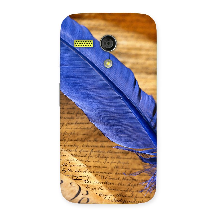 Beautiful Blue Feather Back Case for Moto G