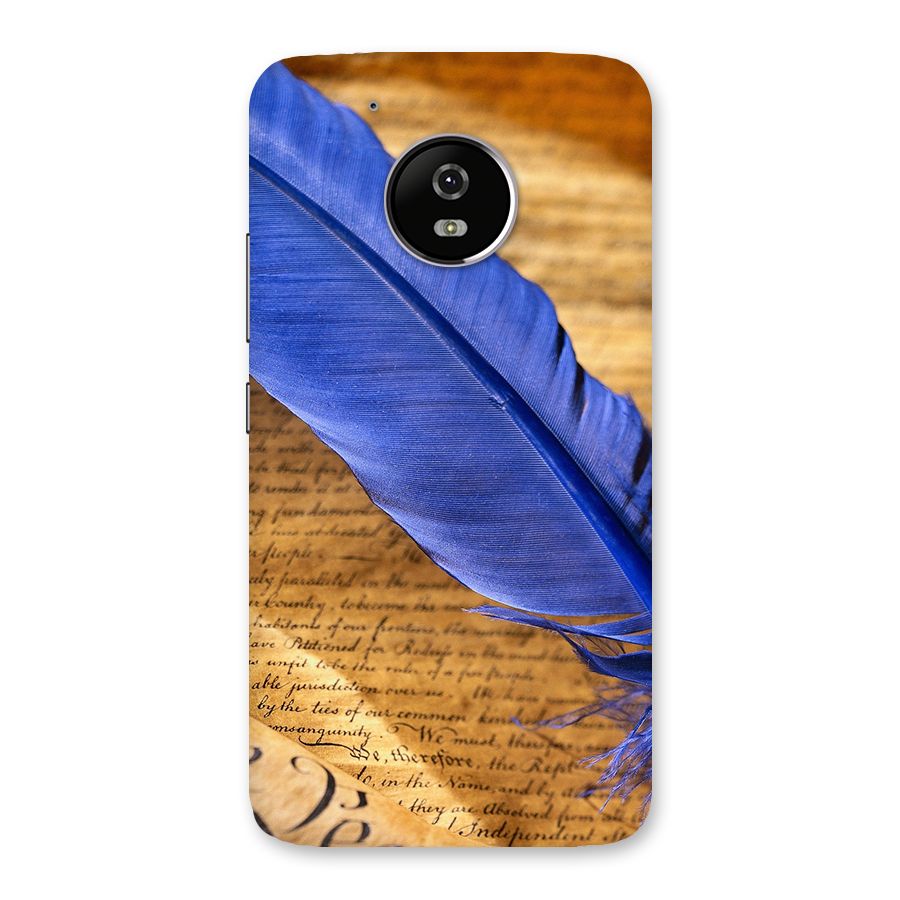 Beautiful Blue Feather Back Case for Moto G5