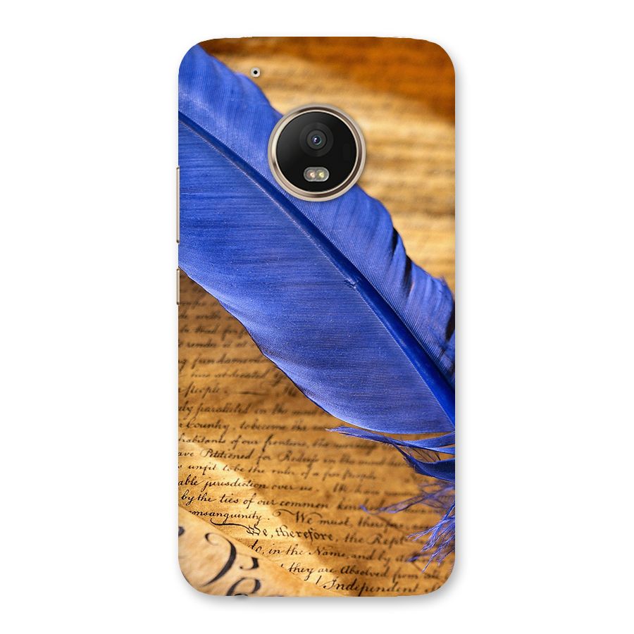 Beautiful Blue Feather Back Case for Moto G5 Plus