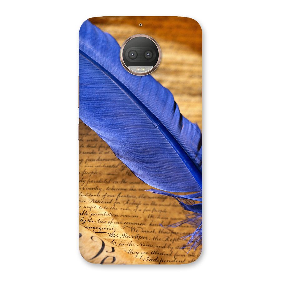 Beautiful Blue Feather Back Case for Moto G5s Plus