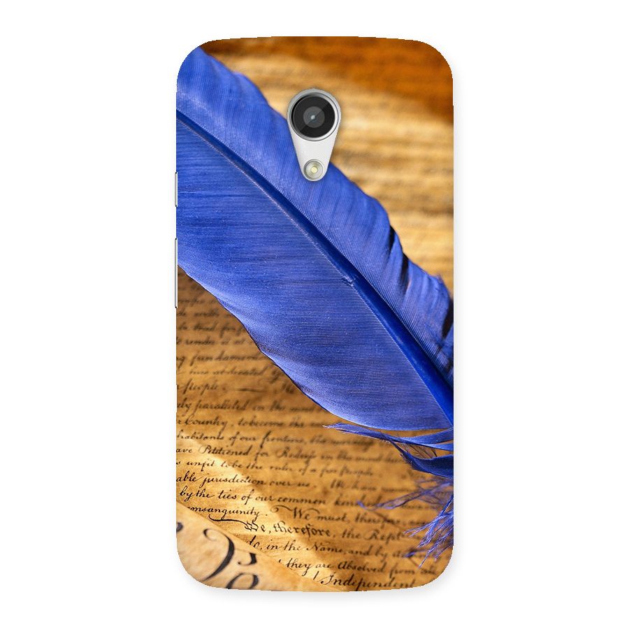 Beautiful Blue Feather Back Case for Moto G 2nd Gen