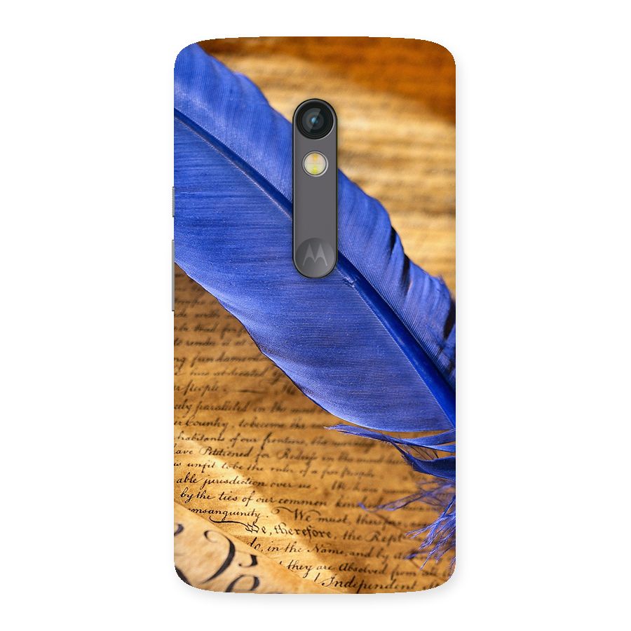 Beautiful Blue Feather Back Case for Moto X Play