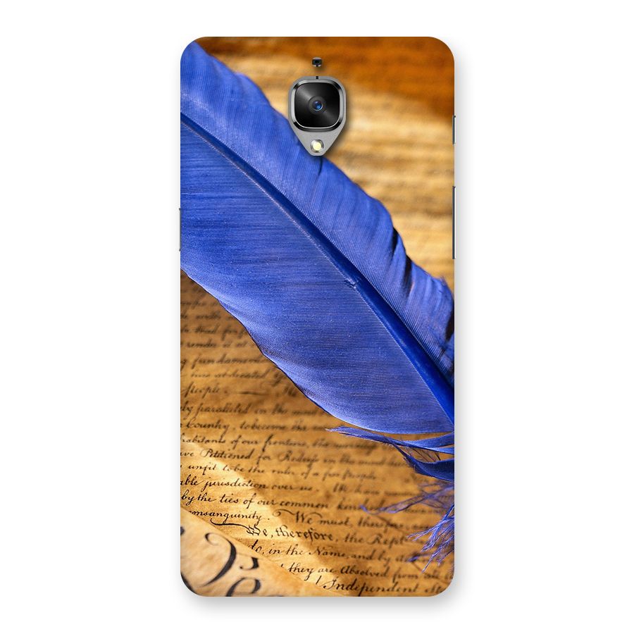 Beautiful Blue Feather Back Case for OnePlus 3