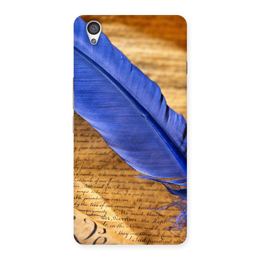 Beautiful Blue Feather Back Case for OnePlus X