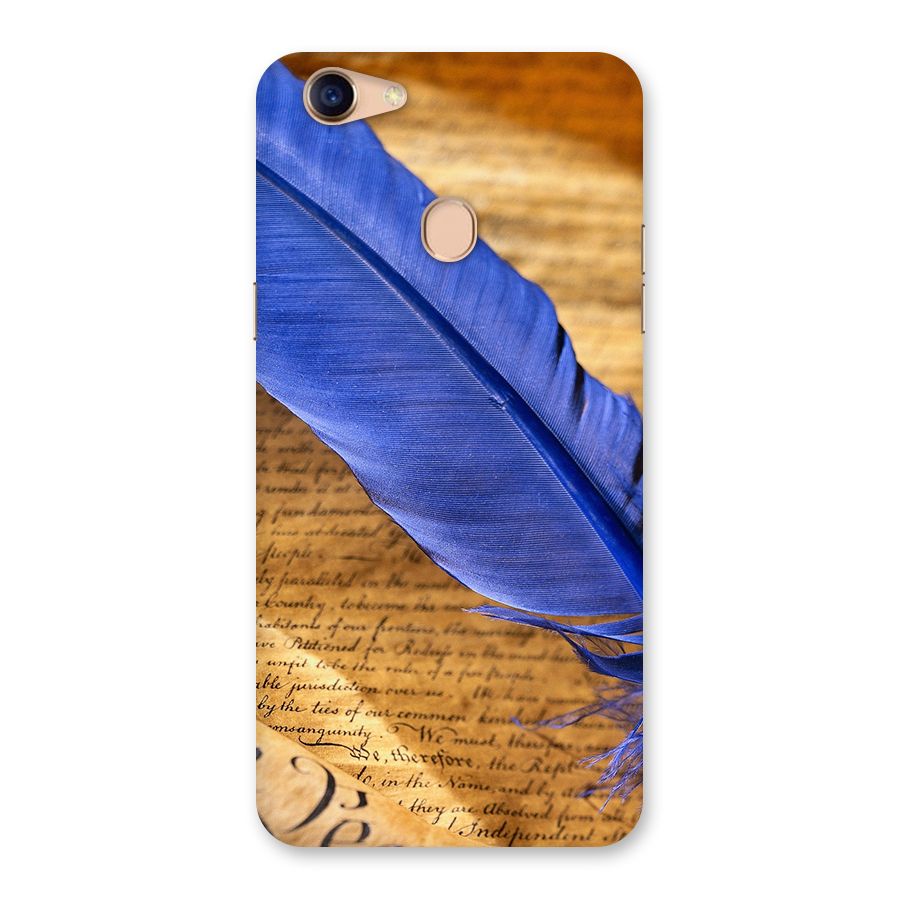 Beautiful Blue Feather Back Case for Oppo F5