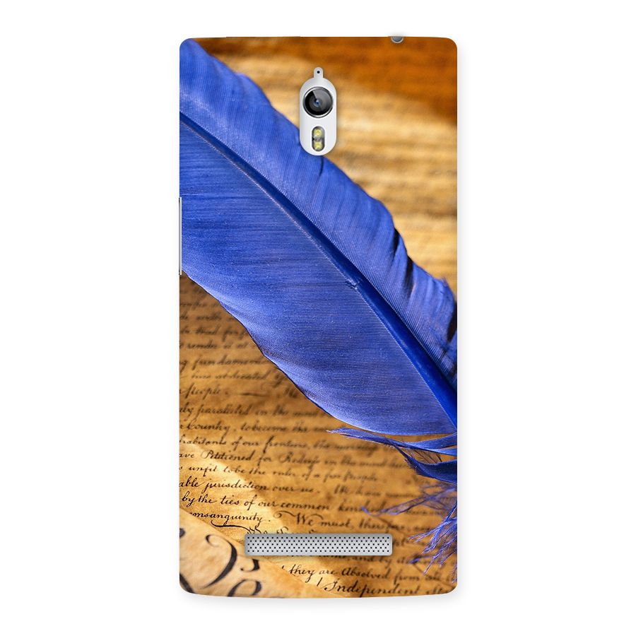 Beautiful Blue Feather Back Case for Oppo Find 7